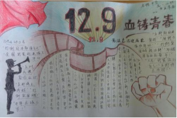 以一二九为题做手抄报图片