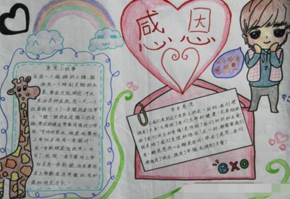 2021感恩节小学生精美手抄报