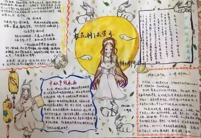 2021年中秋节精美初中生手抄报