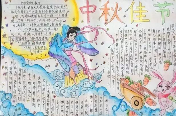 2021年中秋节初中生优秀手抄报精选