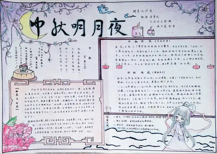 2022年中秋节初中学生手抄报精选