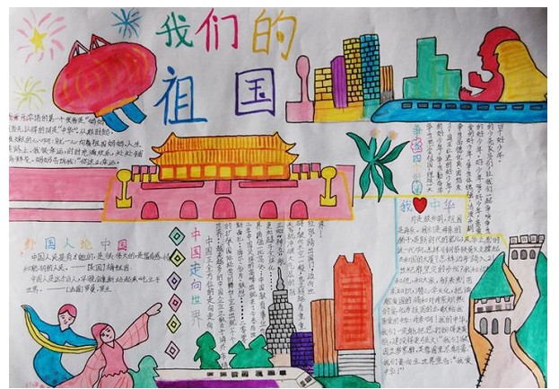 2021年国庆节精美初中手抄报