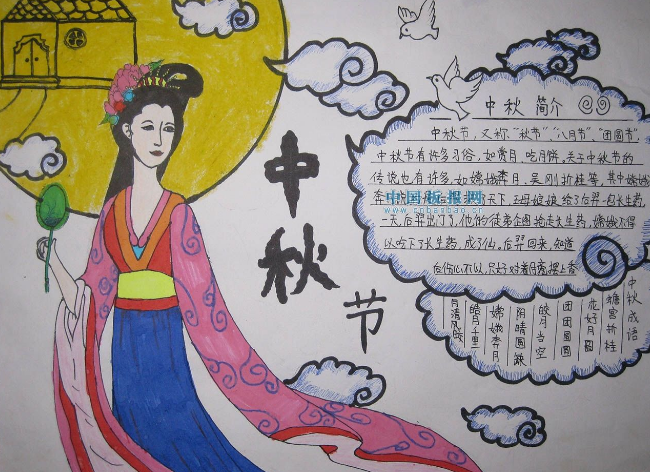 2021中秋节小学生精美手抄报