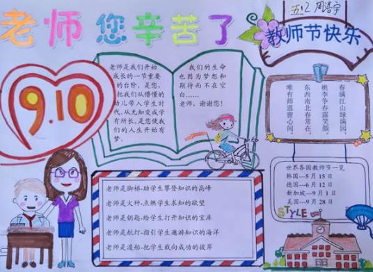 2021年教师节优秀手抄报精选