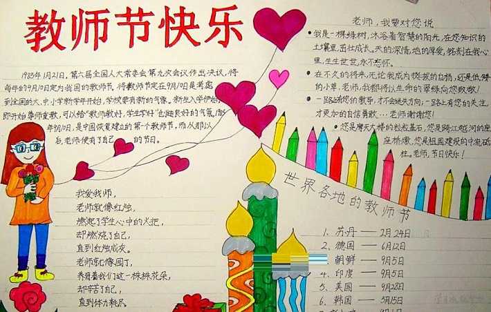 2021年教师节精美漂亮手抄报