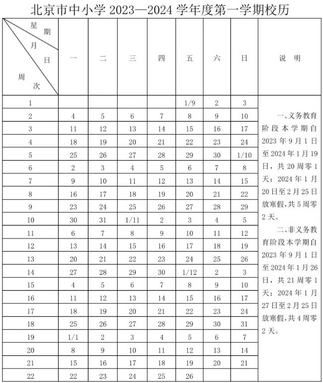 2023年北京中小学开学时间表 具体几月几号开学