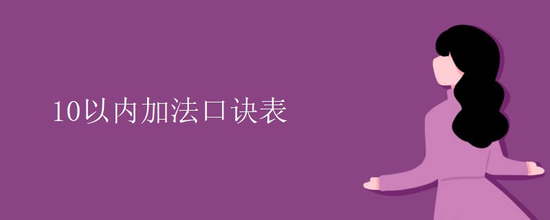 10以内加法口诀表