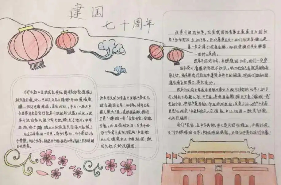 2023年精美初中生国庆节手抄报