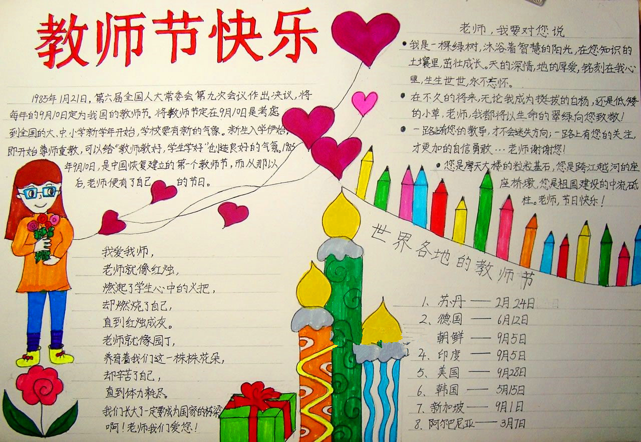 2021年教师节精选小学生手抄报