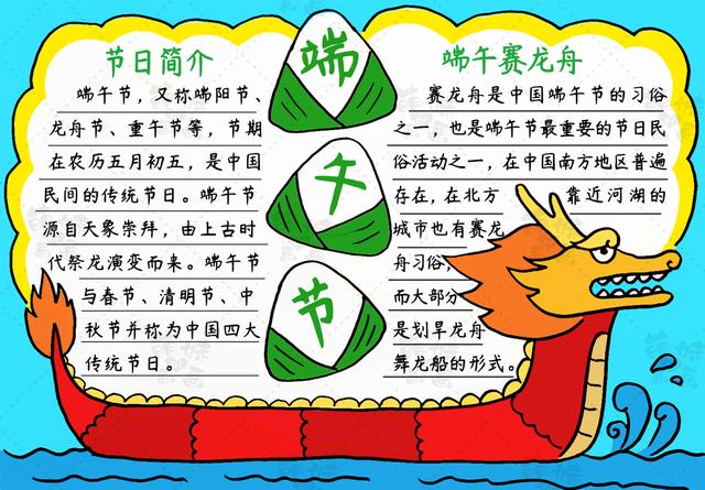 端午节手抄报第一名 简单又漂亮