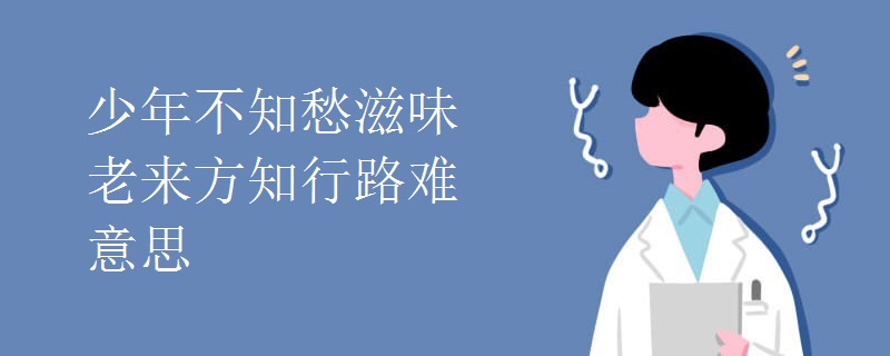 少年不知愁滋味老来方知行路难意思