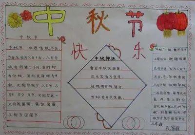 2022中秋节初中生精美手抄报