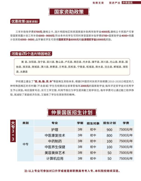 郑州仲景国医中等专业学校招生章程