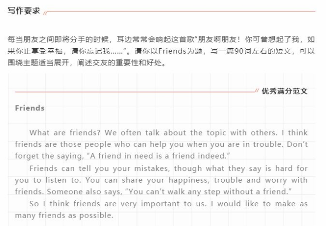 中考英语满分作文范文摘抄