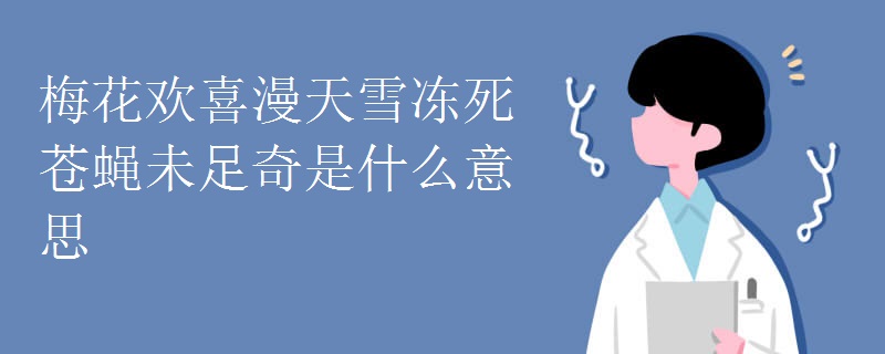梅花欢喜漫天雪冻死苍蝇未足奇是什么意思