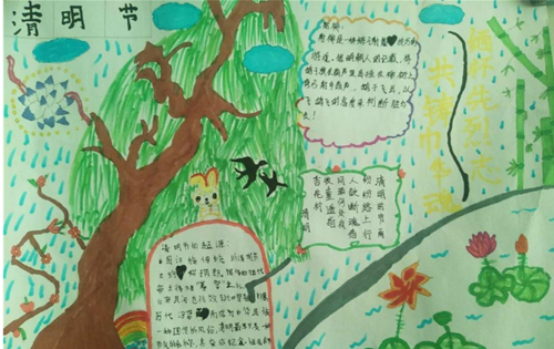 三年级清明节手抄报图片