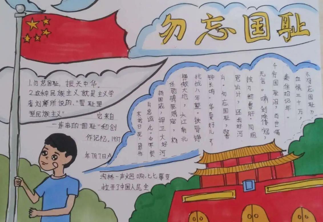 2023七七事变手抄报简单字少