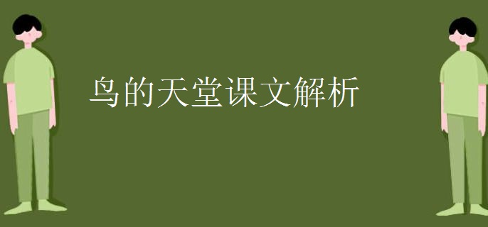 鸟的天堂课文解析