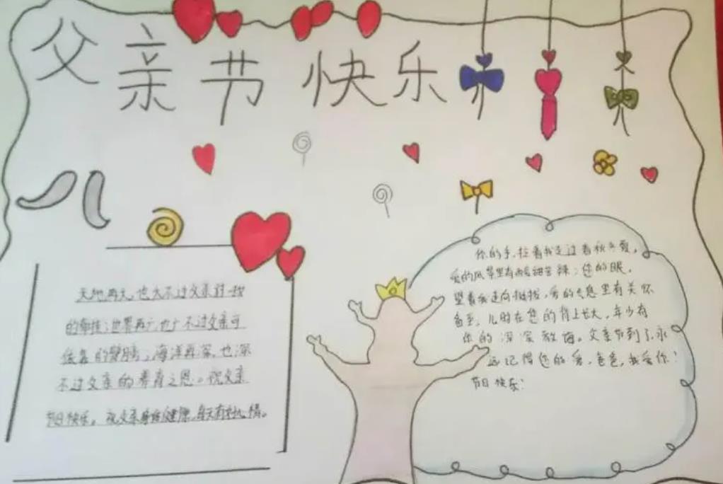 2023父亲节手抄报简笔画图片