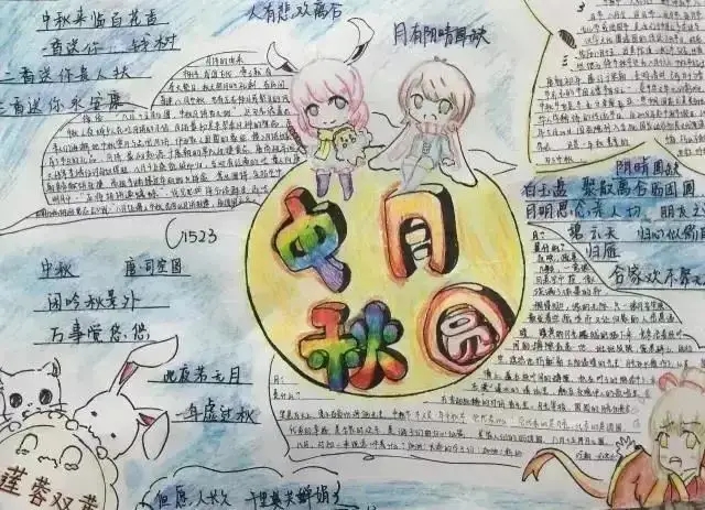 中秋节小学手抄报简单又漂亮图片