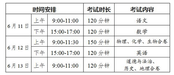 2023泸州中考具体时间安排 什么时候考试