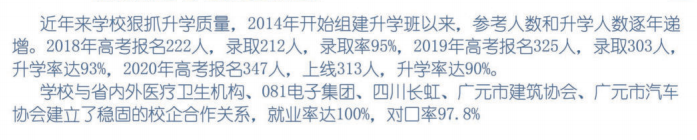 广元市利州中等专业学校升学