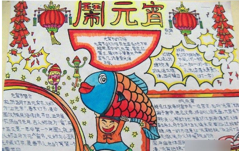 元宵节手抄报简单又可爱