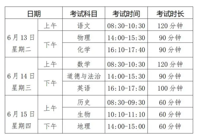 2023烟台中考具体时间安排 什么时候考试