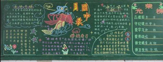 2021年中秋节精美黑板报