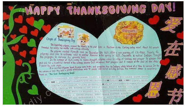 感恩节主题墙幼儿园布置