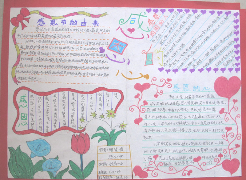 2021感恩节小学生精美手抄报