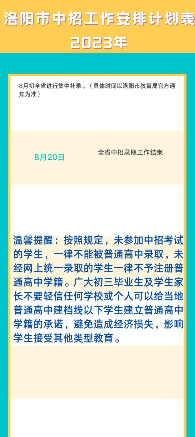 2023洛阳中考录取时间安排