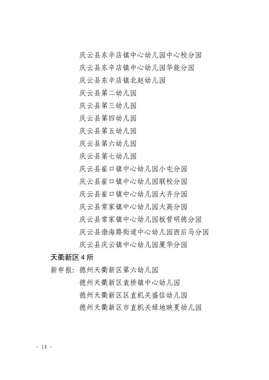 2023德州省级一类幼儿园名单