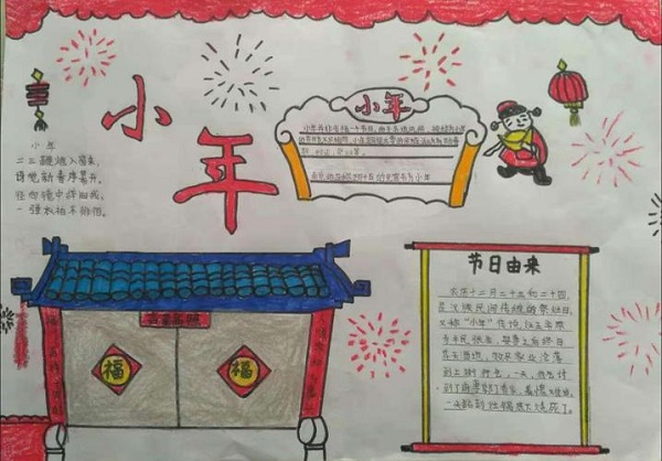 2024小年手抄报简单又漂亮