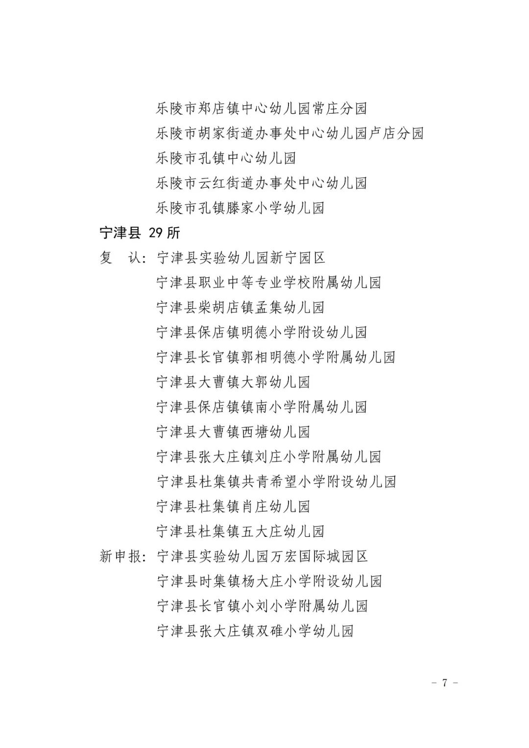 2023德州省级一类幼儿园名单