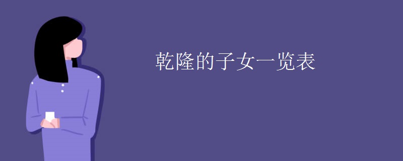 乾隆的子女一览表