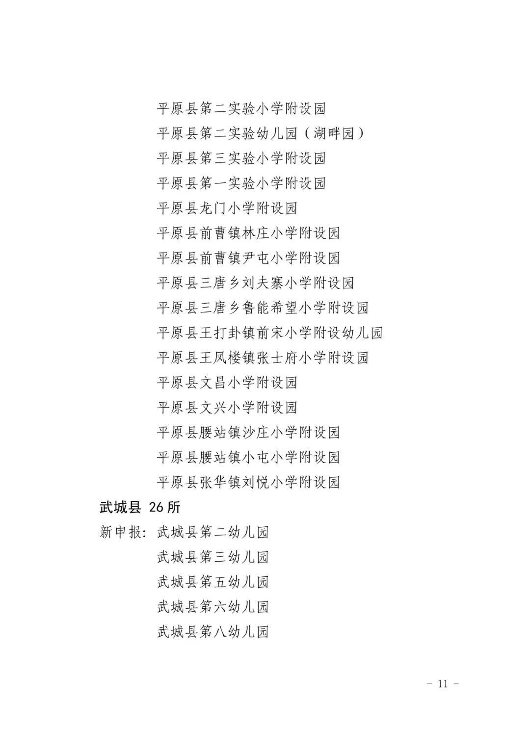 2023德州省级一类幼儿园名单