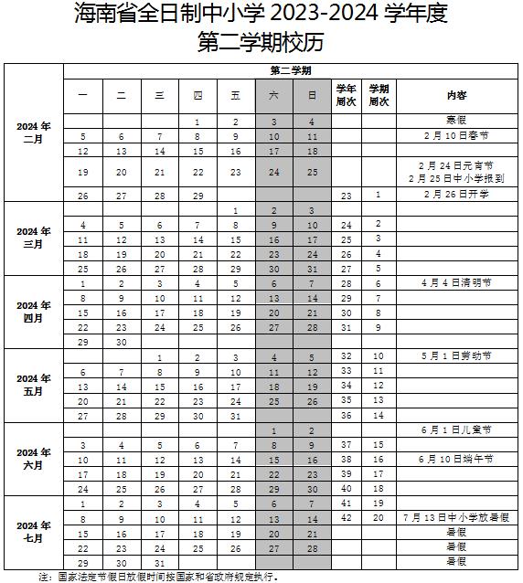 2024年海口中小学寒假放假时间 什么时候放寒假