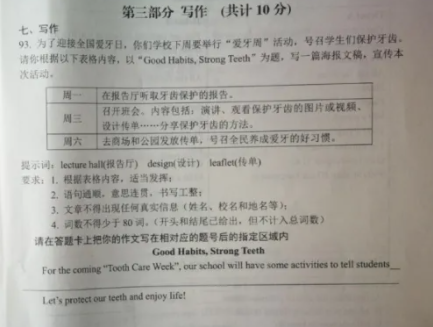 2021绥化中考英语作文题目及范文