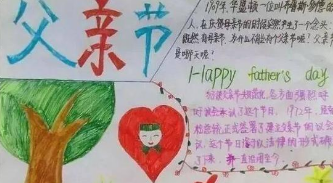2022年父亲节手抄报模板图片