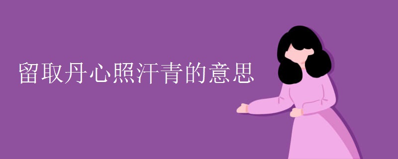 留取丹心照汗青的意思
