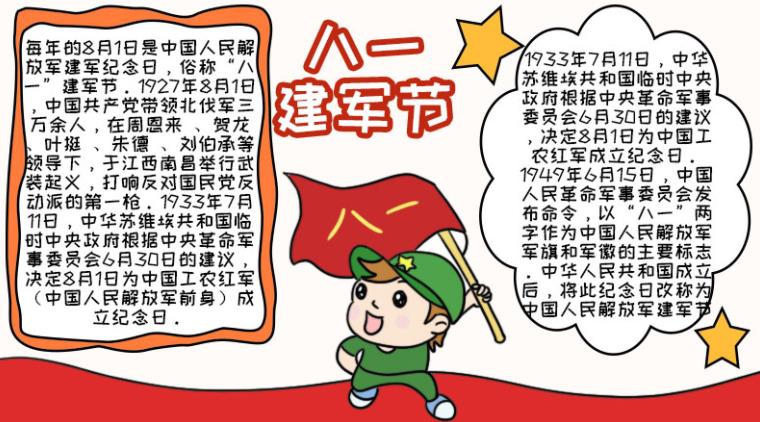 2022年八一建军节精美手抄报
