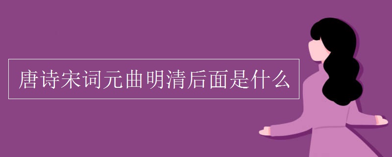 唐诗宋词元曲明清后面是什么