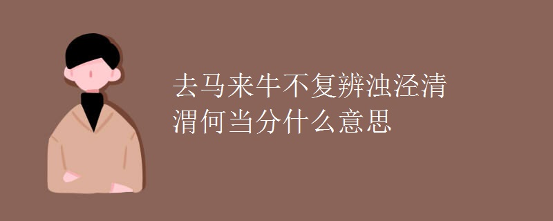 去马来牛不复辨浊泾清渭何当分什么意思