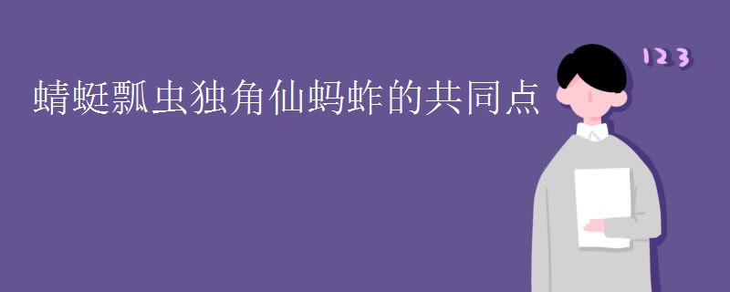 蜻蜓瓢虫独角仙蚂蚱的共同点