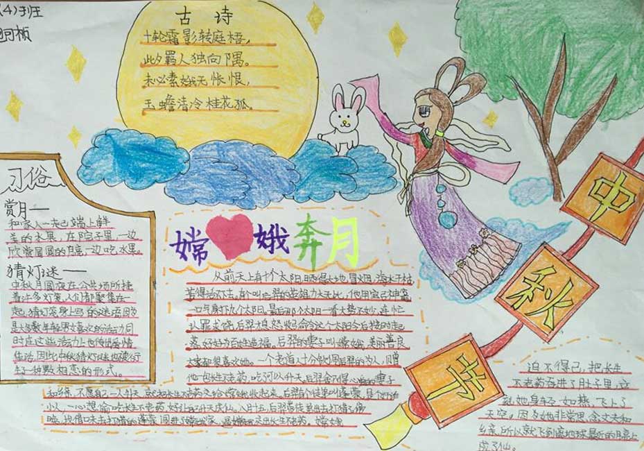 2021年中秋节精美小学生手抄报