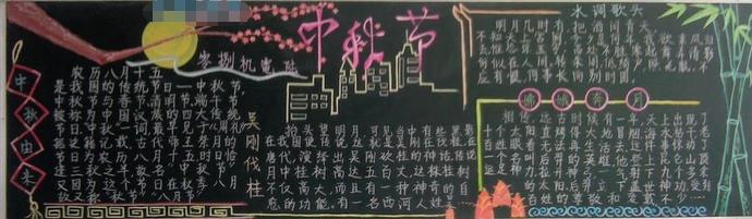 2021年中秋节精美黑板报
