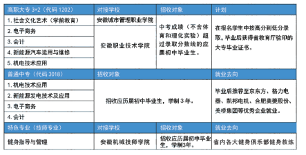 安徽能源技术学校专业