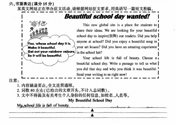 2021南京中考英语作文题目公布