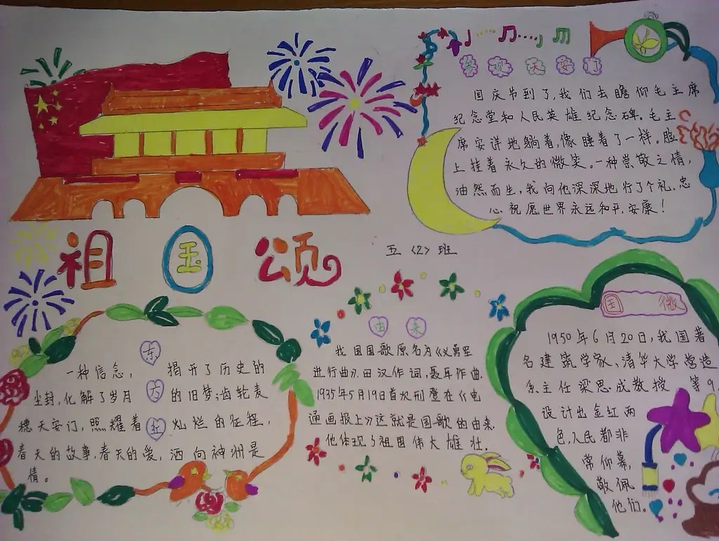 2023年精美初中生国庆节手抄报
